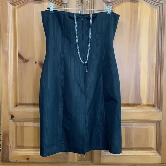 Gianni Bini Black Moire Halter/Strapless  Dress - Picture 2 of 9